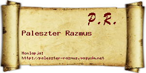Paleszter Razmus névjegykártya